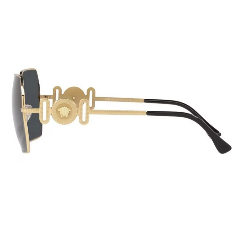 Versace Ve2248 55mm Hexagonal Sunglasses, Medusa Temple Hardware,  Matte Blk - Picture 13 of 13